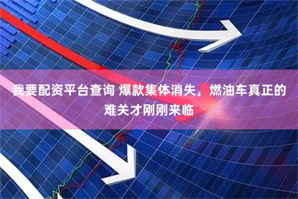 我要配资平台查询 爆款集体消失，燃油车真正的难关才刚刚来临