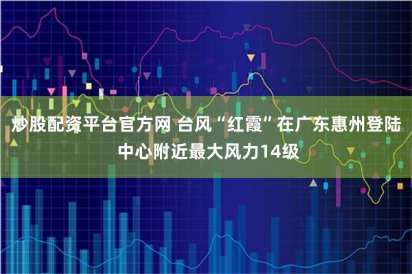 炒股配资平台官方网 台风“红霞”在广东惠州登陆 中心附近最大风力14级